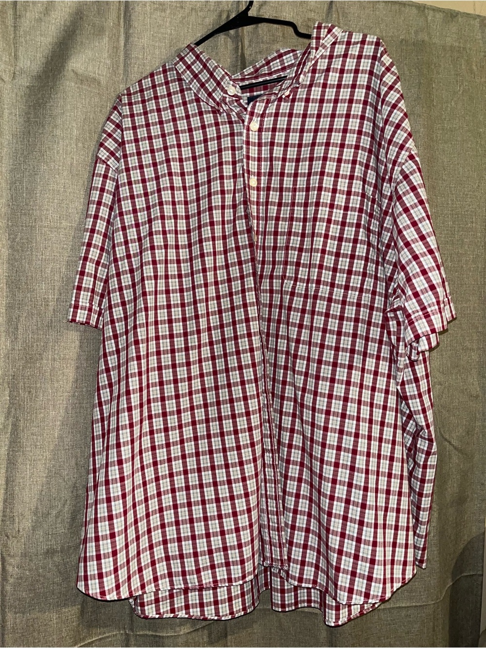 Arrow Red and White Plaid Short Sleeve Button-Down Shirt